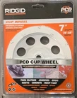 Ridgid 7 In. Pcd Cup Wheel For Removal Of Coatings, Adhesives, Epoxy, & Paint New. Price: $49.99.