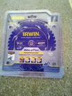New Irwin 1934299 Weldtec 7 1/4" X 40TPI Finish Carbide Circular Saw Blade. Price: $20.00.