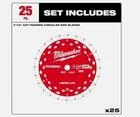 Milwaukee 7-1/4" 24T Framing Circular Saw Blade Contractor Pack 25PK 48-40-1720 New. Price: $133.00.