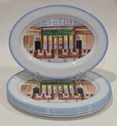 Gourmet Design Melamine Plate/platters, Bistro Series, Blue Rim 14L X 10W, SET/6 New. Price: $39.99.