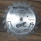 1/4" Teeth Saw Blade Carbide Tipped Framing Ripping 48-40-4020 Milwaukee Used. Price: $8.99.
