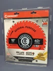 Crescent 10" X 40-TOOTH General Purpose Circular Saw Blade CSBGN-1040 New. Price: $29.95.