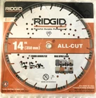 Ridgid All-cut Segmented Rim Diamond Saw Blade 25-AC14 New. Price: $61.99.