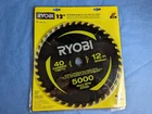 Ryobi (A181201) Wood Miter Saw Blade, 40 Carbide Teeth Thin Kerf, Arbor. New. Price: $29.99.