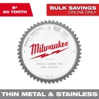 8 In. X 50 Carbide Teeth Thin Metal & Stainless Cutting Circular Saw Blade New. Price: $82.56.