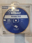 New Kobalt 1615980 10" Glass Tile Wet Diamond Saw Blade 5/8" Arbor. Price: $39.00.
