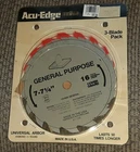 Acu-edge 11-701 Carbide Tipped Lot 3 Pack Circular Saw Blade 7-7-1/4" 16 Tooth New. Price: $24.99.