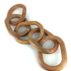 Link Wood Chain Decor Sculpture Modern Farmhouse Bohemian Accent 21.5" Long Used. Price: $28.00.