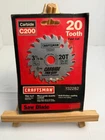 Nos Craftsman 3-3/8" Carbide Saw Blade 20T Thin Kerf 932282 New. Price: $16.95.