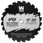 Wen BL1024C Apex 10" 24-TOOTH Carbide-tipped Multi-material Framing Saw Blade New. Price: $35.33.