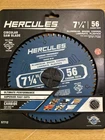 Hercules 1/4 56 Carbide Teeth 5/8 Arbor Circular Saw Blade #57712 Brand New. Price: $17.99.
