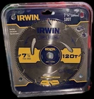 Irwin Tools Vinyl Siding Circular Saw Blade, 7 1/4-INCH/ 184MM, 120T New. Price: $14.25.