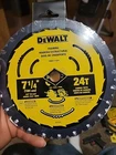 (2) New Dewalt 7-1/4" 5/8" Arbor Framing Circular Saw Blades 24 Teeth. Price: $16.15.