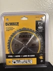 Dewalt DWAM7144 Steel Cutting Blade 1/4" 40T Titanium Carbide Composite Teeth New. Price: $25.00.