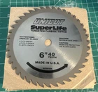 New Open Box Unicut 6" 40 Teeth Tungsten Carbide Tipped Circular Saw Blades. Price: $54.99.
