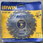 Irwin Marathon 5-1/2 18T Circular Saw Blade New. Price: $10.00.