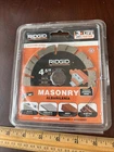 Ridgid 4.5 Diamond Blade For Masonry Segmented Rim, Dry/wet New. Price: $9.95.