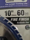 Avanti Pro 10" 60 Tooth Fine Finish Circular Saw Thin Kerf Carbide Blade Gc New. Price: $55.00.