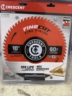 Crescent CSBFF-1060 Finecut Finishing Carbide Blade, 10" X 60T New. Price: $24.99.