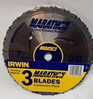 Pack- Irwin Marathon Framing/ripping Saw Blade 7 1/4" 24T 24030/14030 New. Price: $19.50.