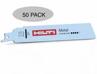 50 Pack Hilti 6" Reciprocating Saw Blades 14 Tpi 1.8 Mm For Thick Metal Cutting New. Price: $79.99.
