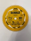 Dewalt 7-1/4 In. 60-TOOTH Carbide-tipped Ultra Fine Finish Circular Saw Blade New. Price: $20.00.