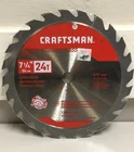 Craftsman 7-1/4-IN 24-TOOTH Rough Finish Carbide Circular Saw Blade New. Price: $6.00.