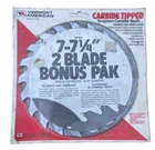 Vermont American 7-7 1/4 Saw Carbide Tipped 2 Blades Bonus Pack M4464 Cutoff A6 New. Price: $6.95.