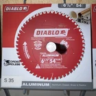 Diablo D0654NA 6-1/2IN 54T Medium Aluminum Cutting Circular Saw Blade 5/8" New. Price: $16.00.