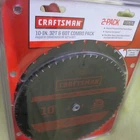 Craftsman Pack 10 Inch 32T 60T Carbide Circular Saw Blades 937676 5/8" Arbor New. Price: $69.00.