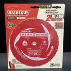 Diablo Demon 7-1/4 Inch 24T Framing Saw Blade Carbide D0724DVPX Pack. Rc New. Price: $25.00.