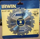 Irwin Marathon 5-1/2 18T Circular Saw Blade #14027 New. Price: $19.99.