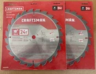Craftsman In 24T Carbide Circular Saw Blade For Wood CMAS21024 New. Price: $30.00.