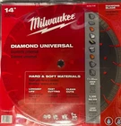Milwaukee 49-93-7140 In Diamond Universal Segmented-turbo Saw Blade New. Price: $180.00.