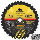 7-1/4 Inch Circular Saw Blade, 36 Tooth Stainless Mild Steel And Ferrous Metal New. Price: $38.99.
