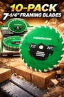 Metabo 115757M 7-1/4" 24T Framing Circular Saw Blades 10 Pack Wood Cutting New. Price: $69.95.