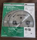 Hitachi 32 & 80 Tooth General Purpose/finish Set - 12" Miter/table Saw (2 Pack) New. Price: $41.00.