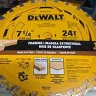 Pack Dewalt Circular Saw Blade, 24T, 5/8 Arbor, 7-1/4 In. DWA271424B10 New. Price: $100.00.