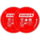 Diablo 7-1/4" 60-TOOTH Atb Finish Saw Blade W/ 5/8" Arbor, 2-PACK, D0760X-2PK New. Price: $44.99.