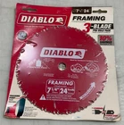 Diablo D0724X3 7-1/4" Tooth Framing Saw Blade Italy New. Price: $22.00.