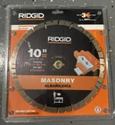 Ridgid In. Masonry Cutting Segmented Rim Diamond Saw Blade 25-SG10IP New!. Price: $49.99.