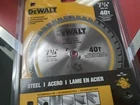 Dewalt DWAM71440 7-1/4" 40T Aluminum Saw Blade X1 New Package. Price: $24.99.