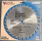 Vermont American 27176 10" 28 Tooth Carbide Blade Framing & Ripping New. Price: $14.98.