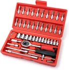 Ywhwxb 46 Pieces Mechanic Tool Kit 1/4 Dr. Ratchet Socket Wrench Set With Stora New. Price: $19.95.