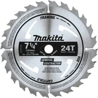 Makita D-45989 7-1/4" 24T Carbide-tipped Circular Saw Blade, Framing/general New. Price: $14.95.