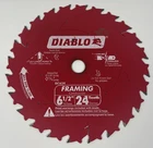 Diablo DO624 Cutting Saw Blade 6-1/2" Max Rpm 10,000 Stainless Steel Teeth Open. Price: $8.25.