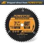 Powertec 7-1/4" Circular Saw Blade 60T 5/8" Arbor Atb Carbide Tipped Wood Cut New. Price: $15.99.