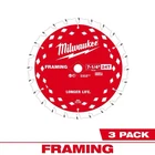 Milwaukee 48-40-0733 7-1/4" 24T Framing Circular Saw Blade (3 Pk) New. Price: $26.99.