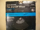 Craftsman 7" Cut Off Wheel, Aluminum Oxid For Metal #9 64539, Nos New. Price: $5.99.