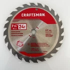 Craftsman CMAS272524 7-1/4 In. X 5/8 Carbide Circular Saw Blade 24T New. Price: $11.99.
